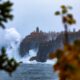 split rock lighthouse wave waves storm lake superior great lakes minnesota north shore grand marais tofte epic